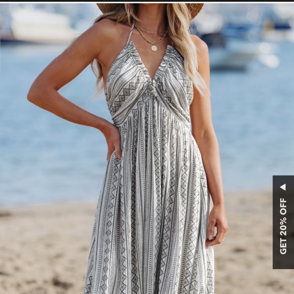 Cupshe Halter Ruched Maxi Dress ☀️🌴